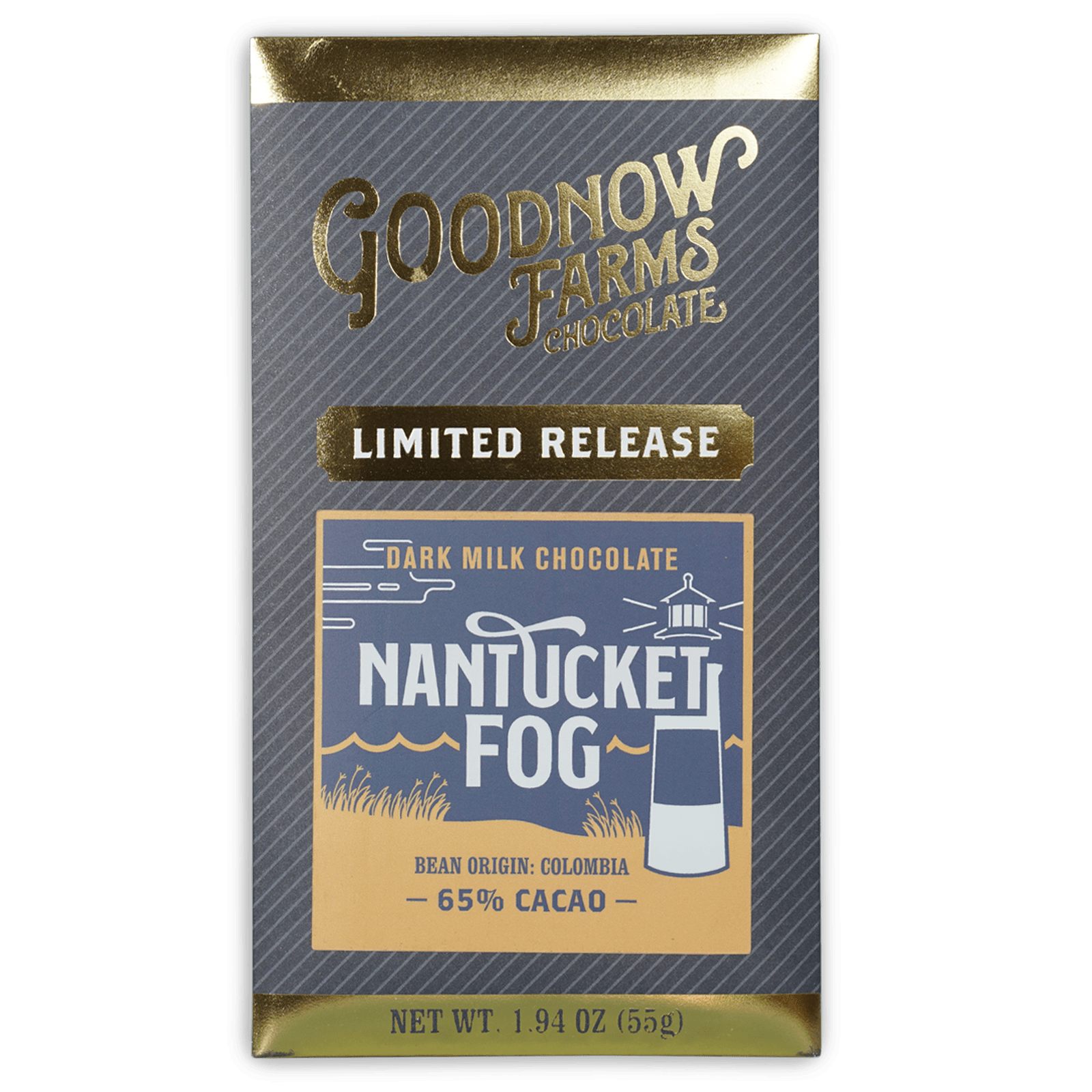 Goodnow Farms Nantucket Fog 65% limited edition dark milk chocolate bar
