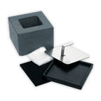 Gray concrete tissue box with steel lid in Gourmet S’mores Kit