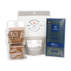 Blue and gold patterned Auro 64% dark chocolate bar in Gourmet S’mores Kit
