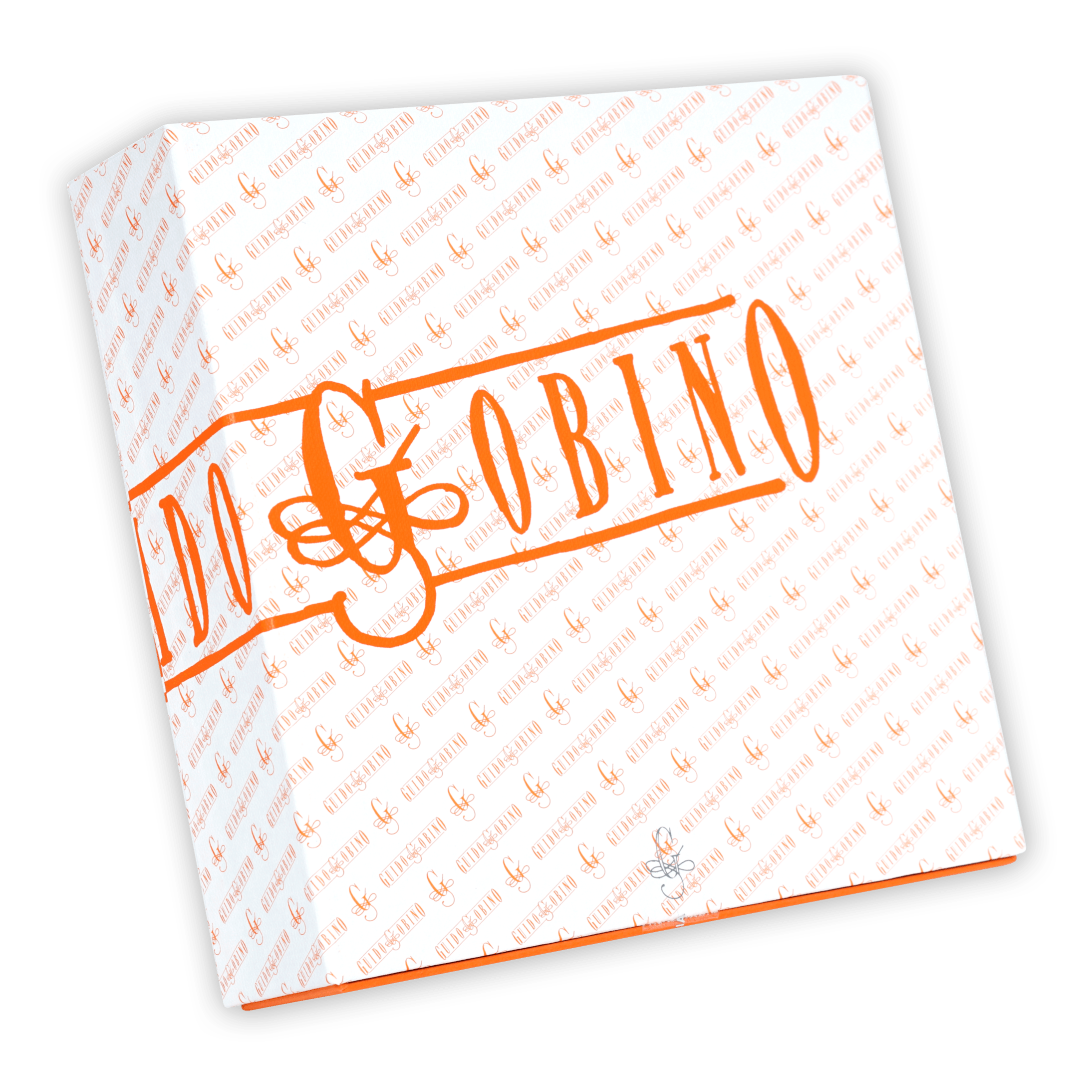 Guido Gobino assorted chocolate selection gift box with orange logo
