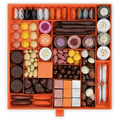 Guido Gobino large assorted pralines gift box with orange luxury chocolates