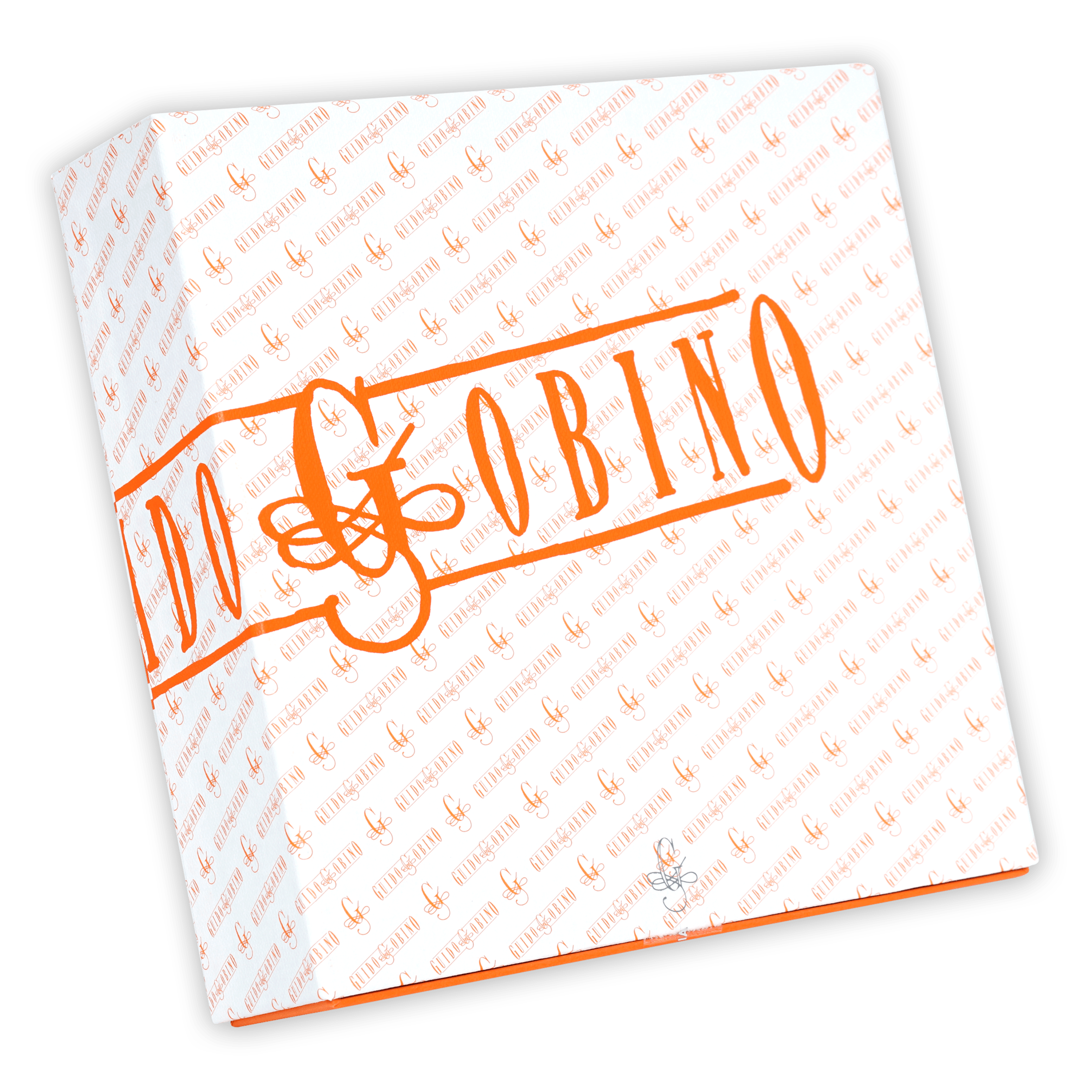 Guido Gobino assorted pralines gift box with orange gobino logo