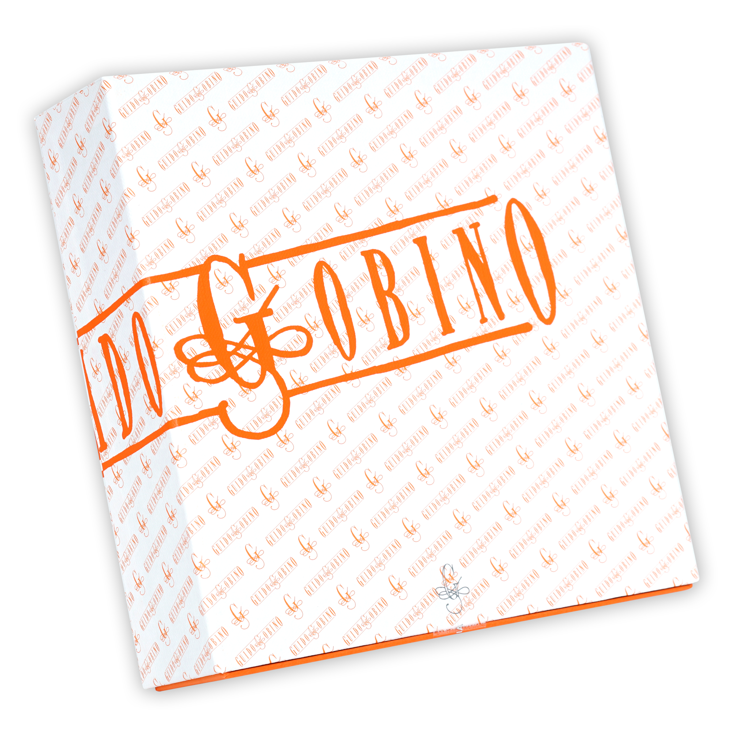 Guido Gobino assorted pralines gift box with orange gobino logo