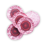 Guido Gobino pink foil chocolate discs filled with berries, 25 pcs