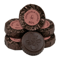 Stack of chocolate disks from Guido Gobino Venezuela Chuao 80%
