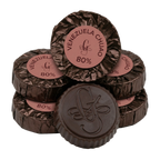 Stack of chocolate disks from Guido Gobino Venezuela Chuao 80%