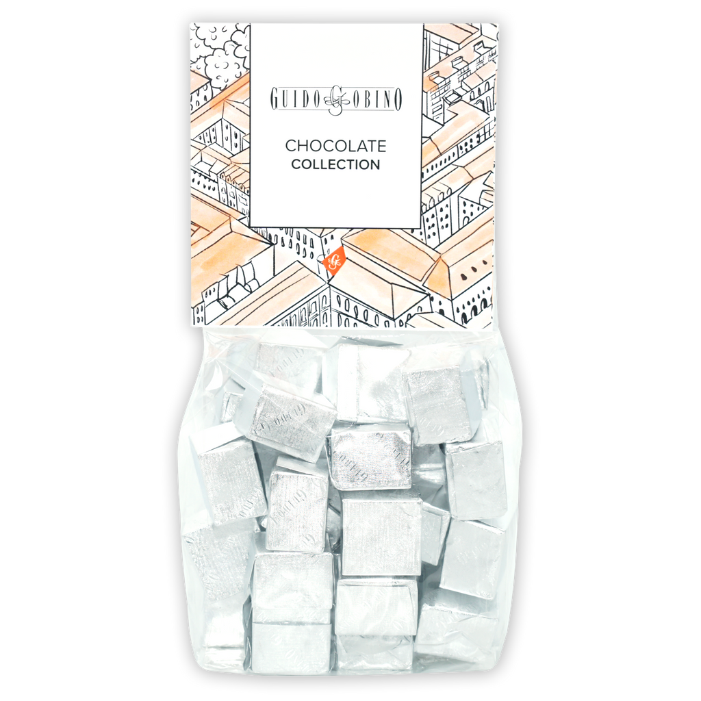 Guido Gobino Sea Salt Cremino Bag with silver foil chocolates