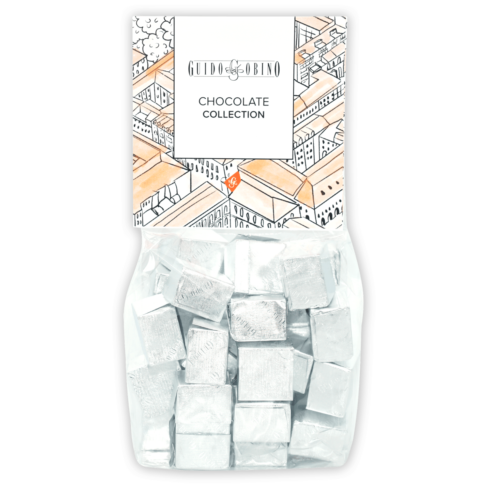 Guido Gobino Sea Salt Cremino Bag with silver foil chocolates