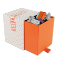 Guido Gobino large assorted chocolate cube gift box, 70 pcs, orange with anchors