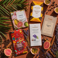 Her Craft mixed chocolate gift bundle, five bars with guava, passion fruit and lavender.