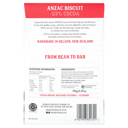 Hogarth Anzac Biscuit Dark Milk 53%