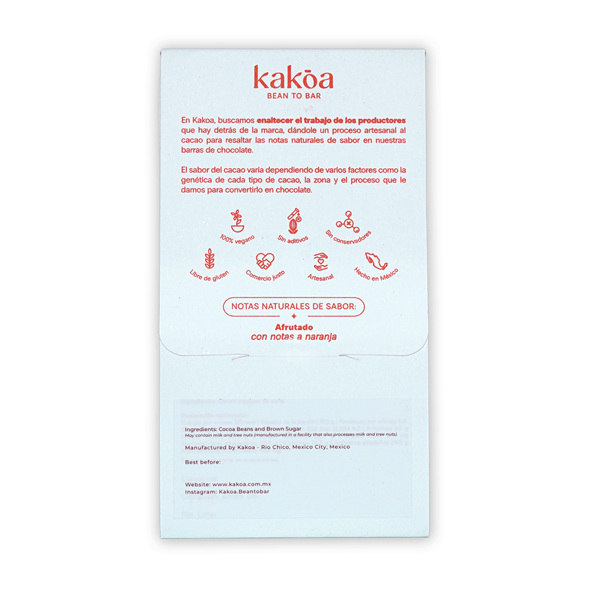 Kakoa Dark Chocolate Criollo Cacahoatan 75% white box with red logo