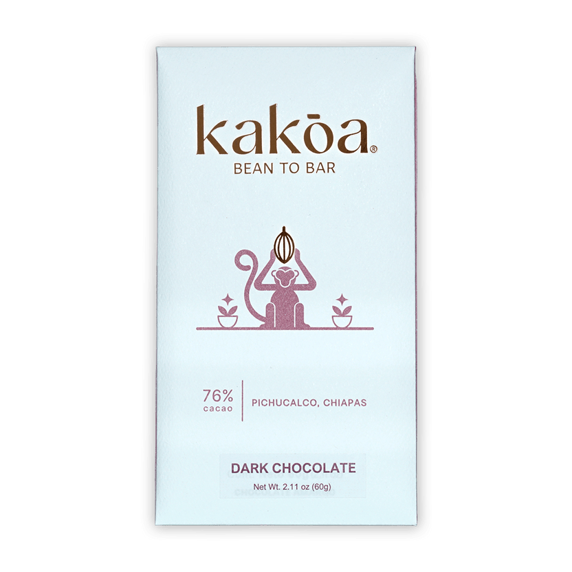 Kakoa Dark Chocolate Pichucalco 76% sleek white minimalist package