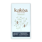 Kakoa 62% dark chocolate bar wrapper with coffee oat milk cacao pod design