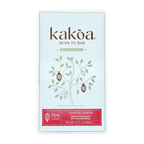 Kakoa Dark Chocolate with Raspberry 70% bar, white red package with cocoa pods