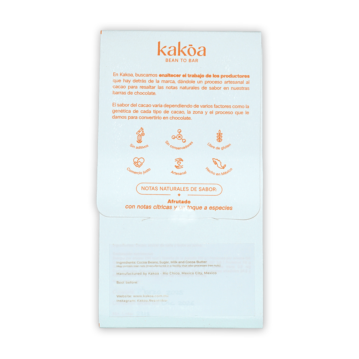 Kakoa Milk Chocolate Arroyo Alcocer 60% light blue wrapper