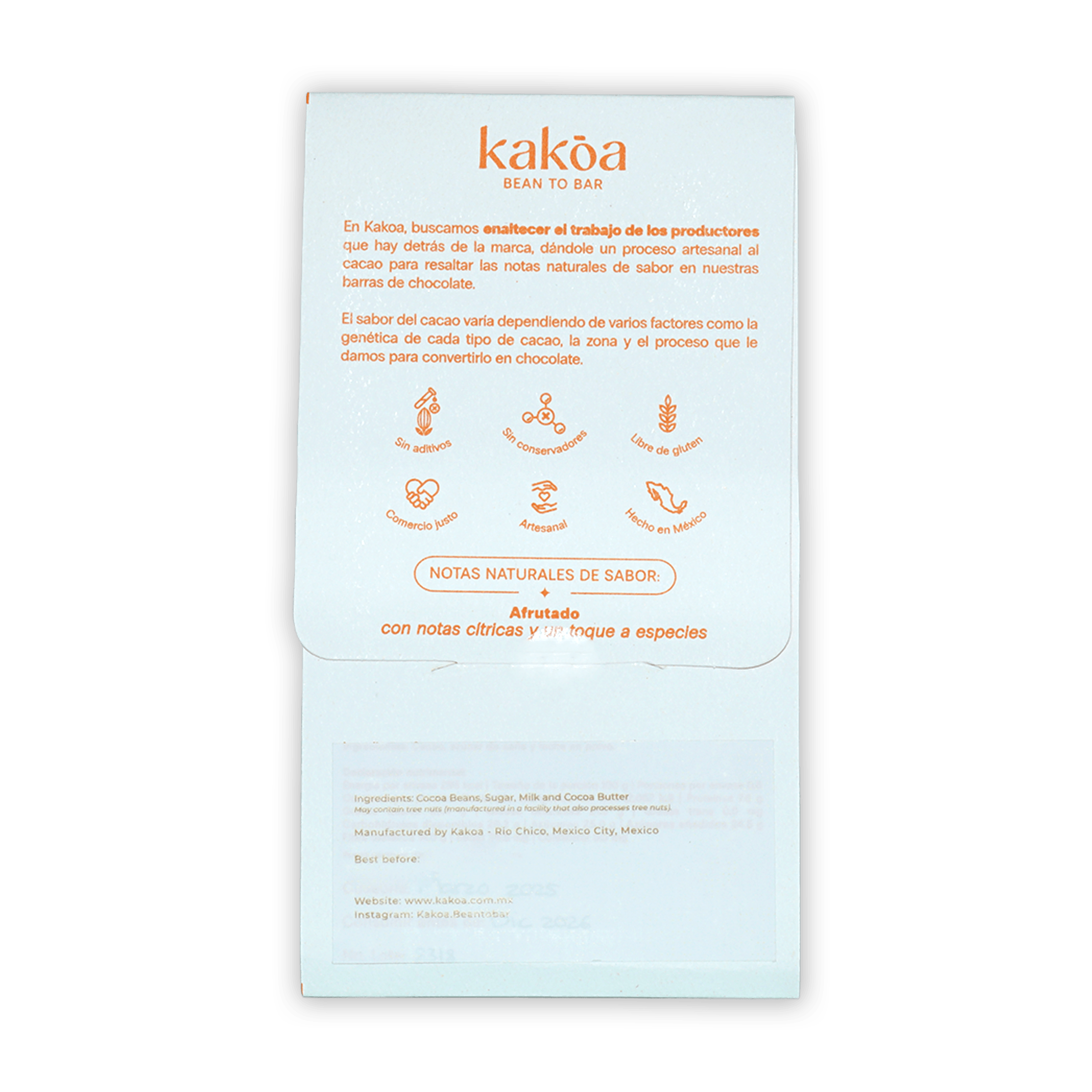 Kakoa Milk Chocolate Arroyo Alcocer 60% light blue wrapper