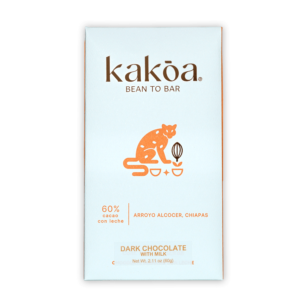 Kakoa Milk Chocolate Arroyo Alcocer 60% bar with jaguar design