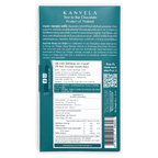 Back of KanVela Klong Loi Origin Dark 72% teal wrapper with QR code