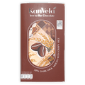 KanVela Mocha Dark Milk w/ Crispy Rice 58% chocolate bar with coffee beans view