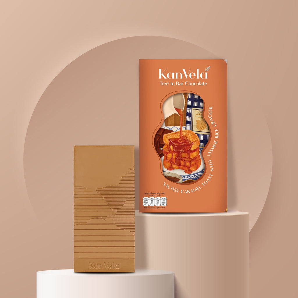 KanVela salted caramel toast white chocolate with rice cracker package