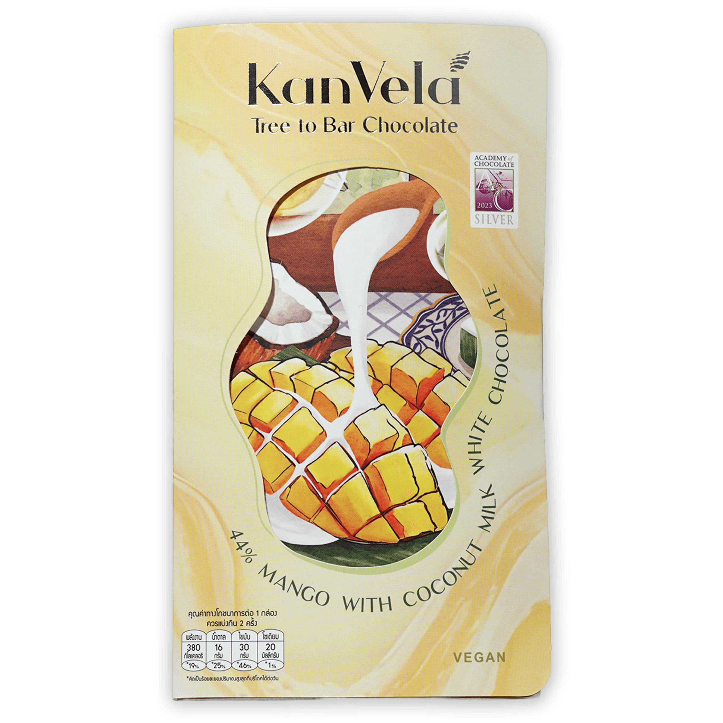 KanVela White Chocolate w/ Mango & Coconut Milk 44% bar