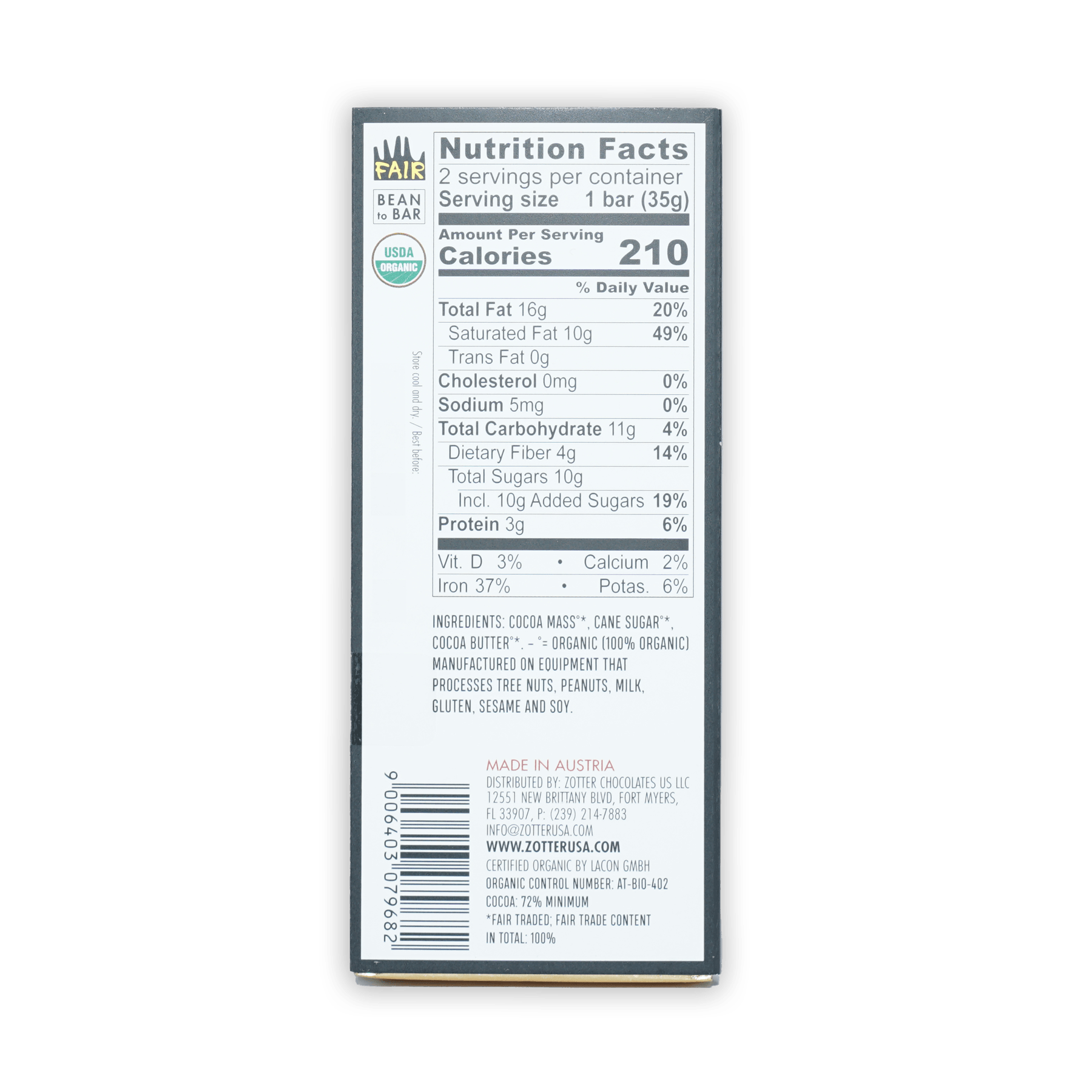 Labooko Opus 5 77% chocolate bar wrapper with minimalist white label and organic logos