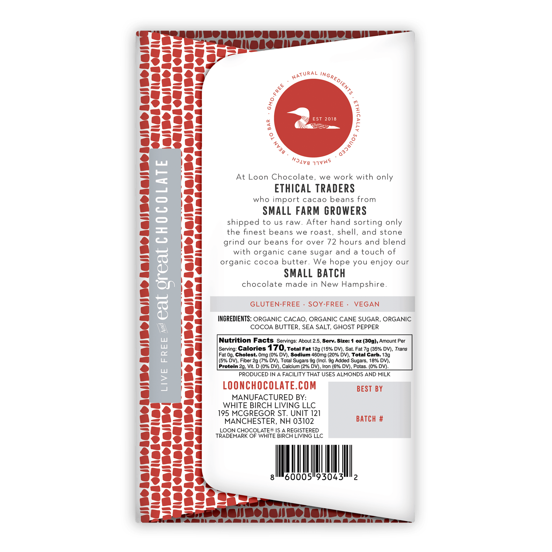 Loon Chocolate Dark The Ghost & The Sea 70% bar with swan logo wrapper