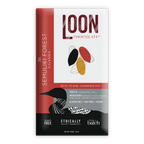 Loon Chocolate Dark Uganda 72% Semuliki Forest bar with red wrapper