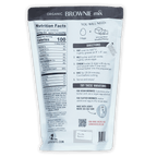 Loon Chocolate Organic Brownie Mix white bag with ingredients and QR code