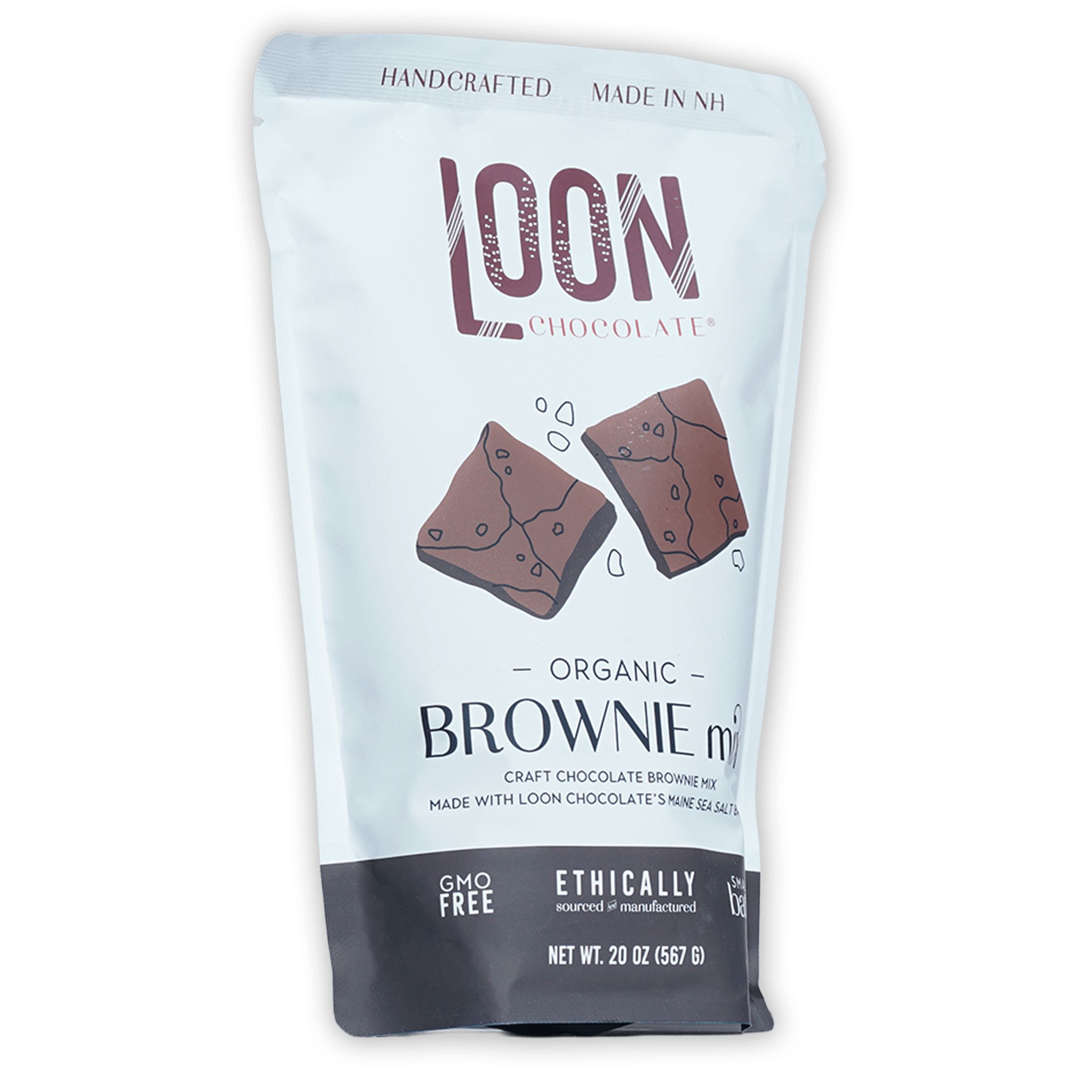 Loon Chocolate organic brownie mix pouch with sea salt brownies