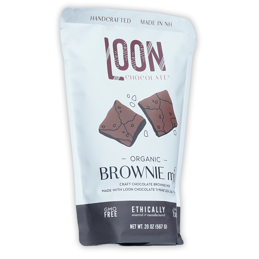 Loon Chocolate organic brownie mix pouch with sea salt brownies