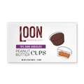 Loon Chocolate 70% dark peanut butter cups in white package