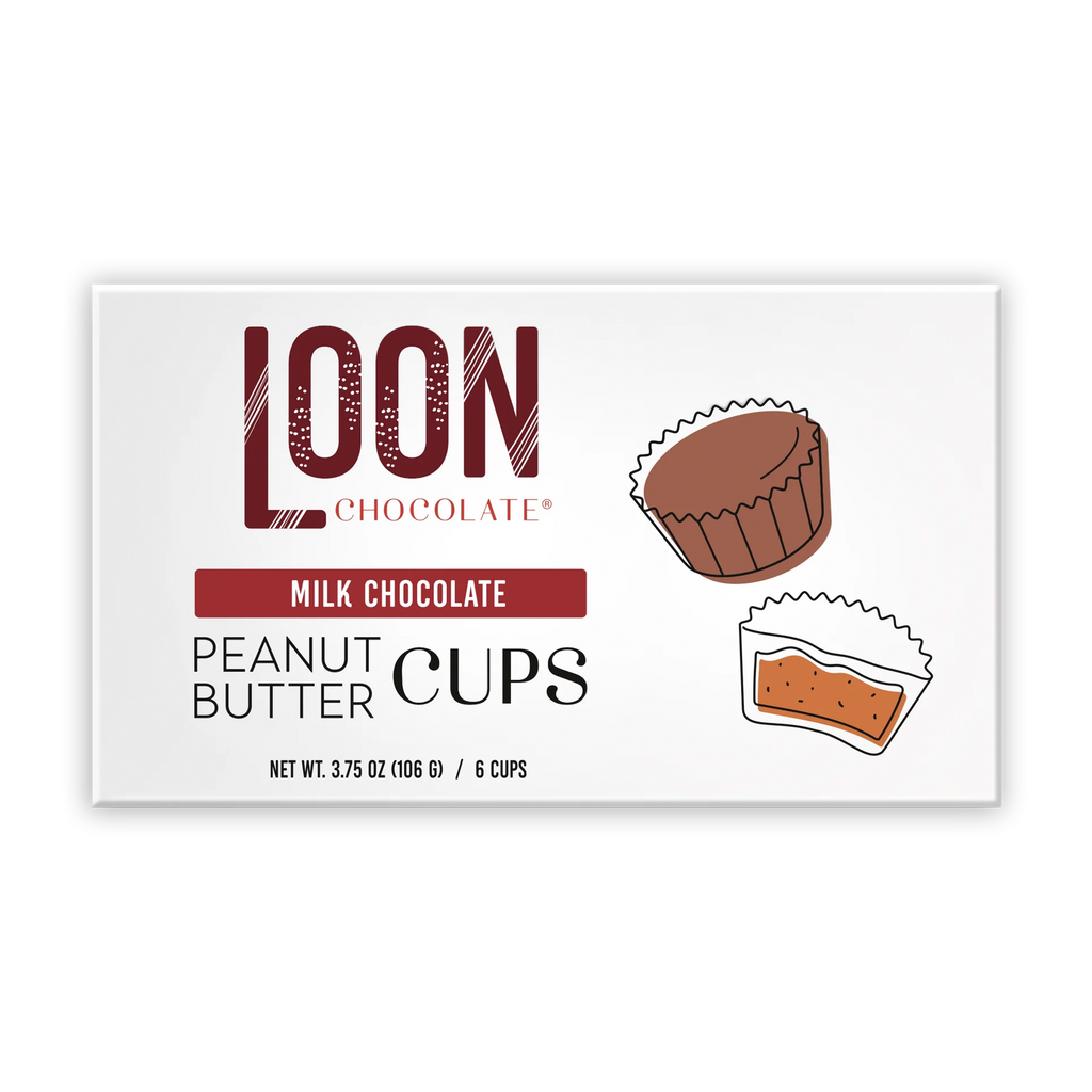 Loon Chocolate Milk Peanut Butter Cups in white package