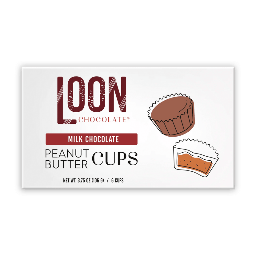 Loon Chocolate Milk Peanut Butter Cups in white package