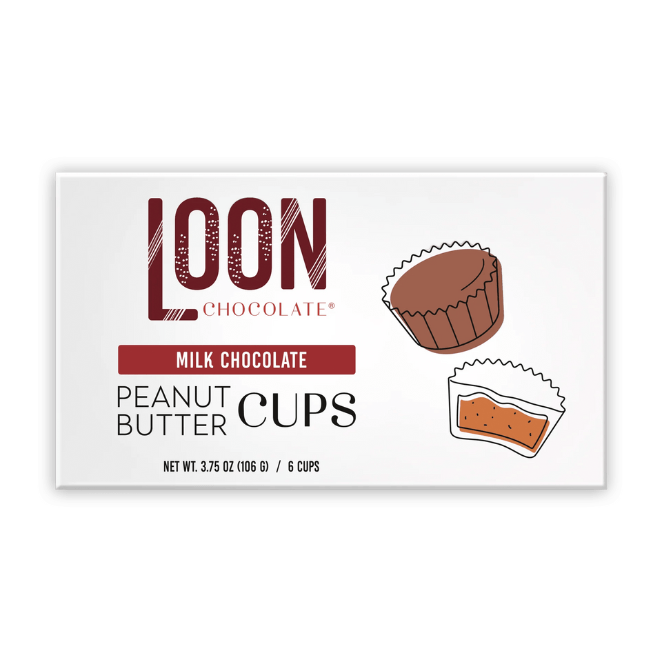 Loon Chocolate Milk Peanut Butter Cups in white package