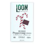 Loon Chocolate Dark Peppermint Crunch 70% bar in white wrapper