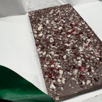 Loon Chocolate Dark Peppermint Crunch 70% bar with cranberry pieces