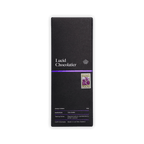 Lucid Chocolatier Maranon 72% dark chocolate bar, black box with purple stripe and gold award seal