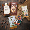 Made at Origin Anything Goes chocolate gift bundle, craft bars with cacao beans.