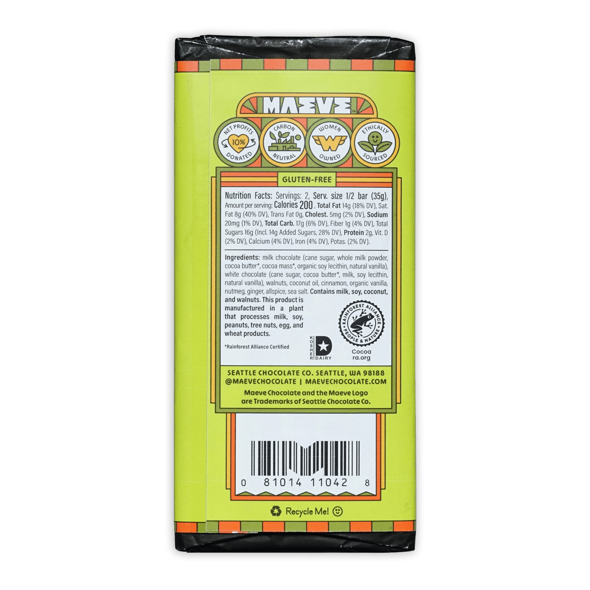 Maeve 14-Carrot Cake Truffle white and milk bar in vibrant lime green wrapper