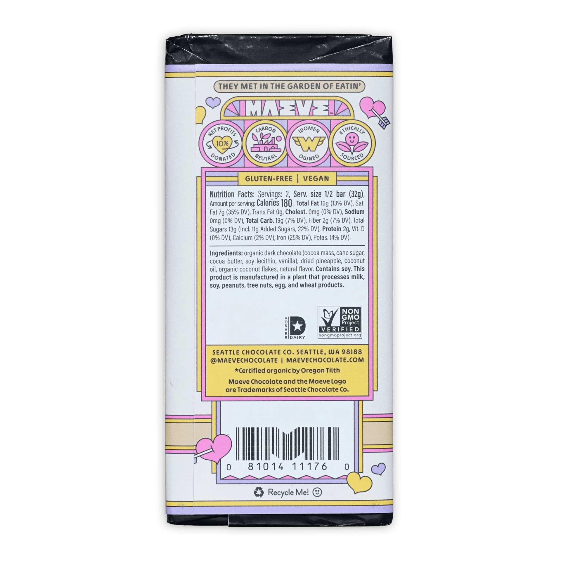 Maeve Forbidden Fruits vegan gluten-free Coconut & Pineapple truffle bar
