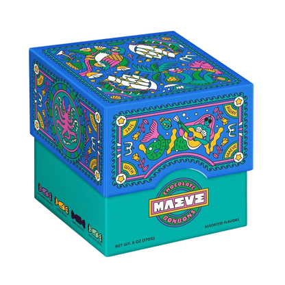 Maeve Sail Away Bonbon Gift Box with maze bonbons sea creature design