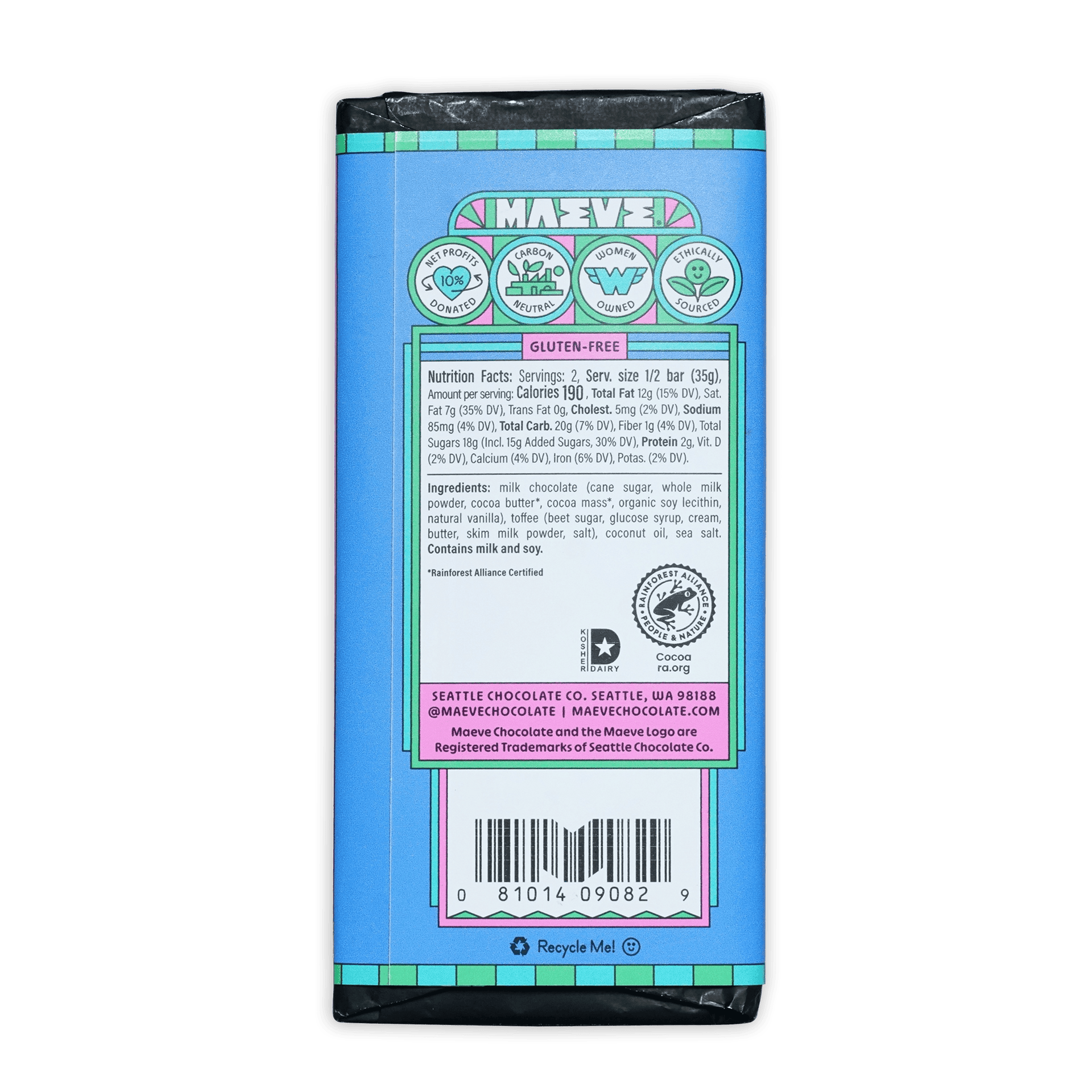 Maeve Sip Sip Hooray Truffle Bar in blue green wrapper