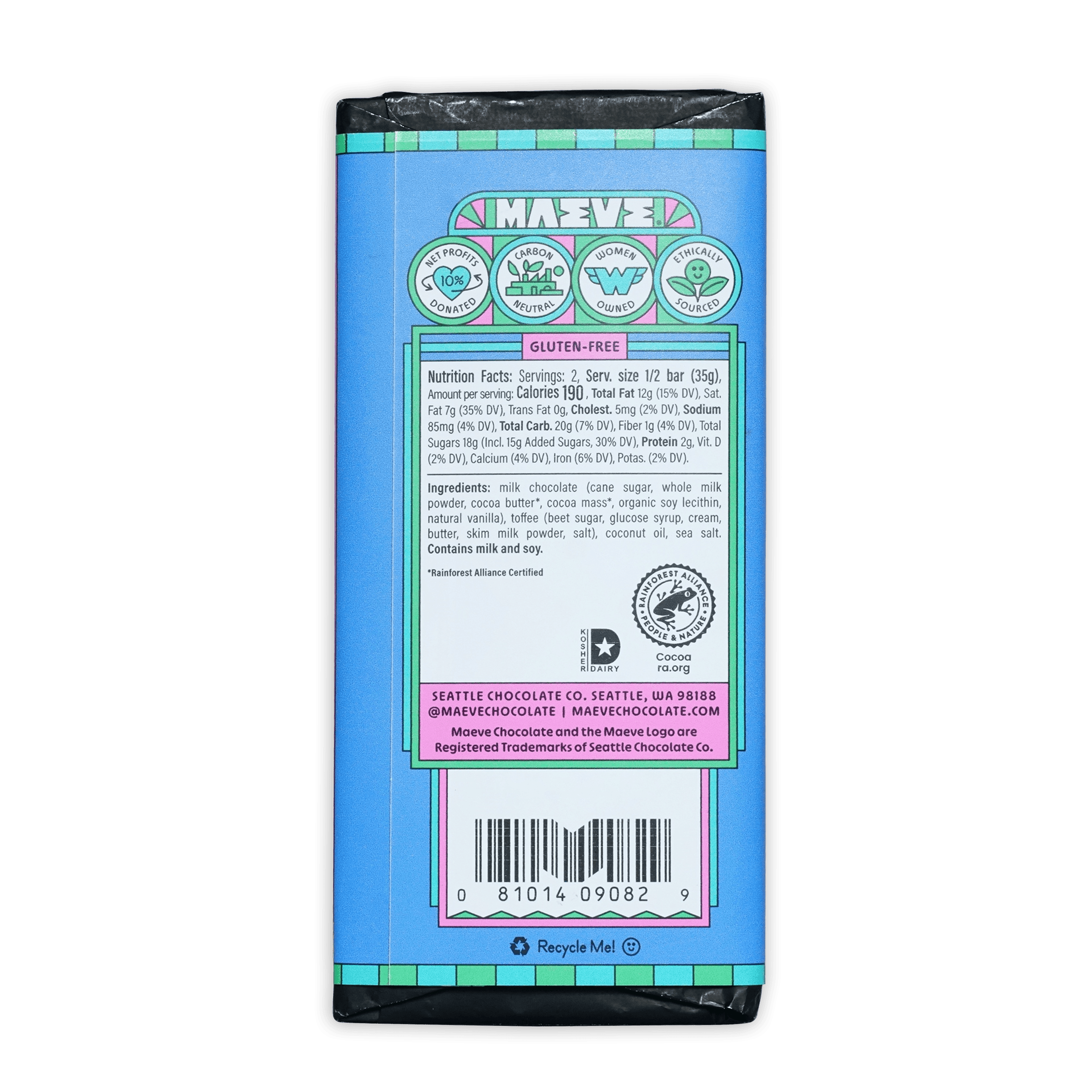 Maeve Sip Sip Hooray Truffle Bar in blue green wrapper