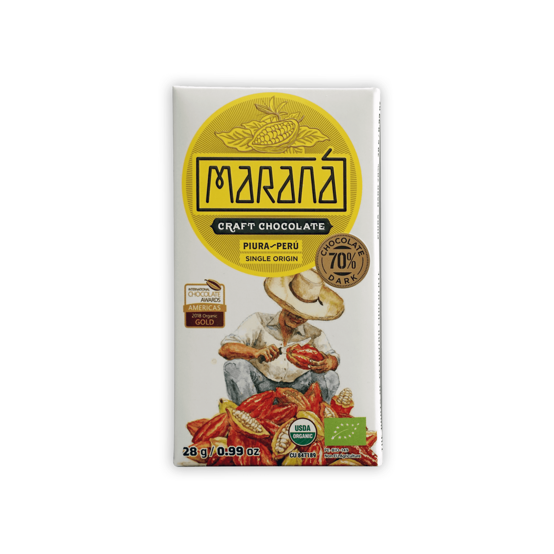 Marana Mini Chocolate Bars Piura Dark 70% single origin from Peru