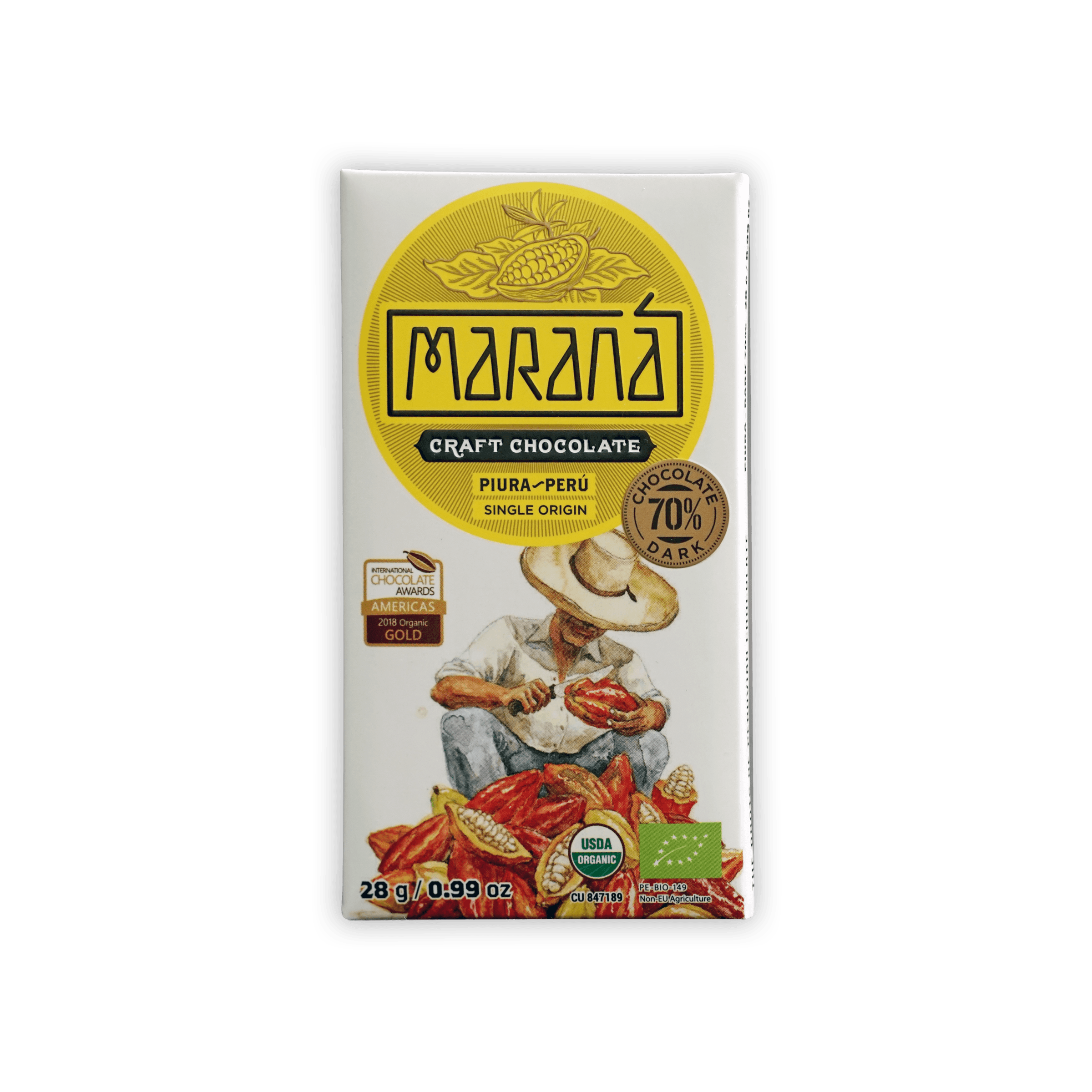 Marana Mini Chocolate Bars Piura Dark 70% single origin from Peru