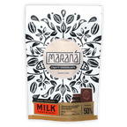 Marana Mini Square Bites Milk 50% chocolate in leaf-patterned pouch