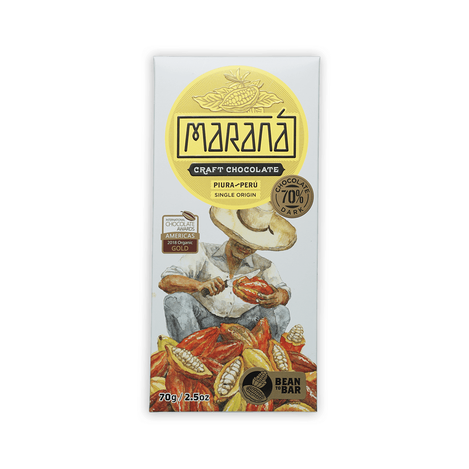 Marana Piura Dark 70% craft chocolate bar from Peru