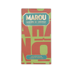 Marou Maison Popped Rice 65% dark chocolate bar in red green foil